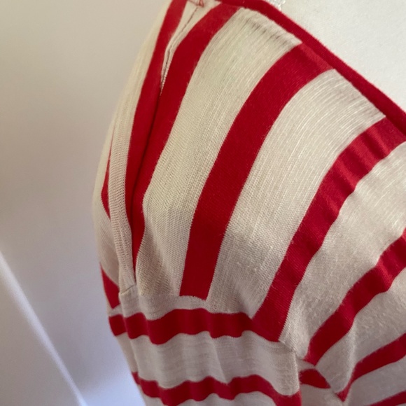 Zara Sequin Anchor Star Red/Ivory Stripe Nautical Beach Tunic Coverup Top.Sz-M - Picture 5 of 16